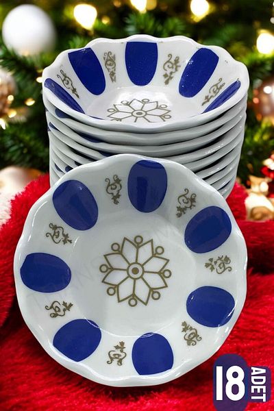 Transformacion 18Pcs Melamine Traditional Turkish Tea Plate and Cup Set - 7210121
