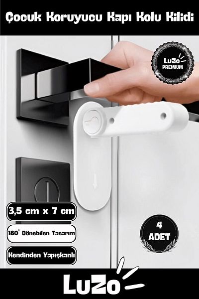 Veloria Premium Series Buttoned 180 Degree Rotatable Child Baby Protective Door Handle Lock 4 Pieces
