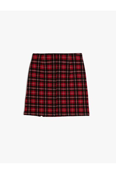 Koton Mini Skirt A-Line Slit Detailed Normal Waist