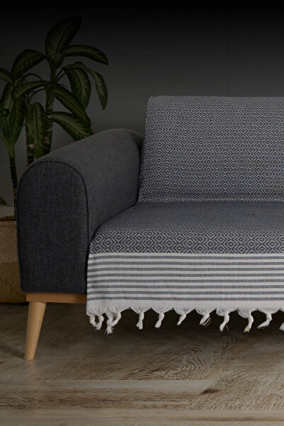 Akaystore Kaliteli Pamuklu Saçaklı Koltuk Ve Çekyat Örtüsü - 180x210 Cm