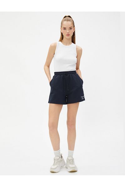 Koton Mini Shorts with Lace Waist and Pocket Detail