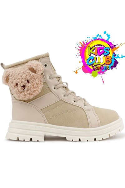 KOCAMANLAR Cool Luno Hayvan Figürlü Ortopedik Kaymaz Taban Unisex Çocuk Bot BEJ