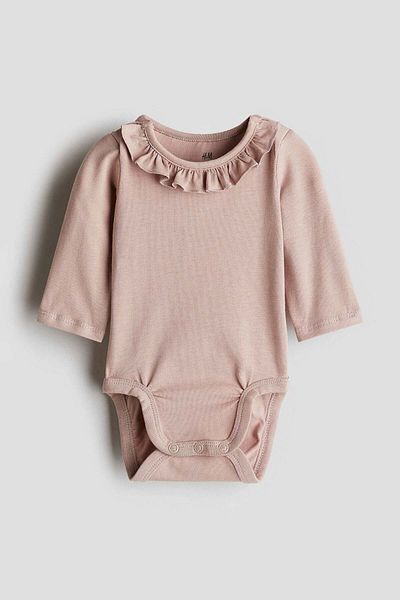 H&M Flounce-collared cotton bodysuit