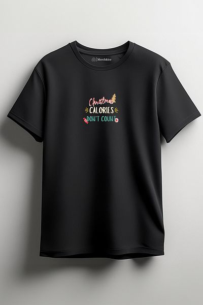 SM Satranç Medya Christmas Calories Dont Count Christmas Printed Unisex T-Shirt
