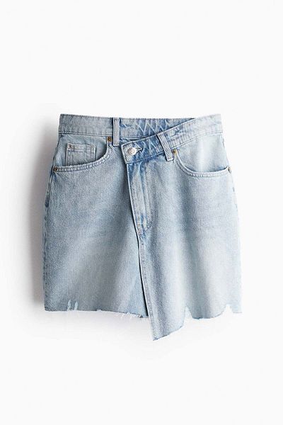 H&M Wrapover-waist denim skirt