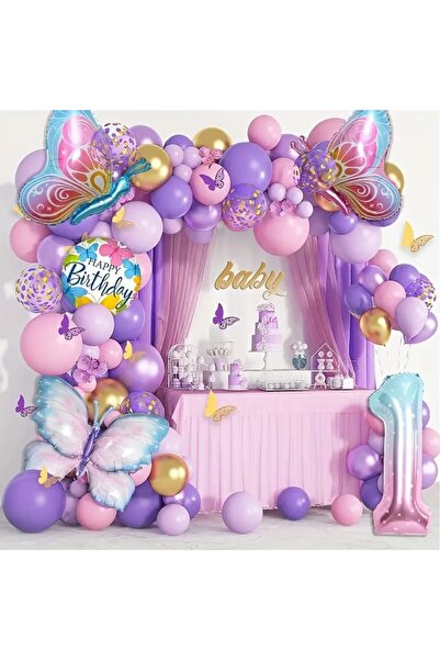 DÜVENCİ TİCARET SET DE 3 BALEOANE DIN FOLIE CU FLUTURI ȘI LANȚ DE BALEOANE