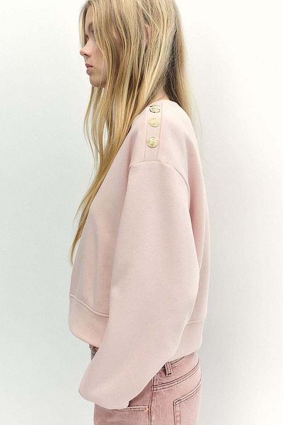 H&M Button-detail sweatshirt