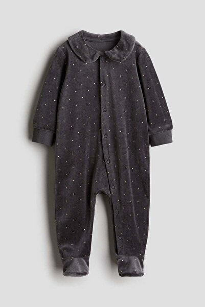 H&M Velour sleepsuit with full feet