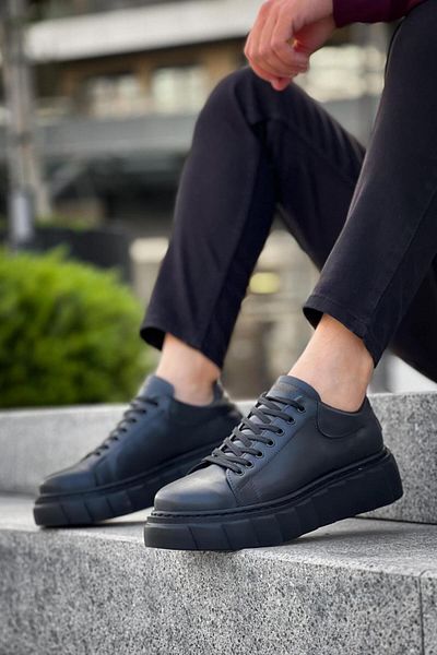 Knack Παπούτσια Casual με ψηλή σόλα 144 Μαύρο (Μαύρη σόλα)