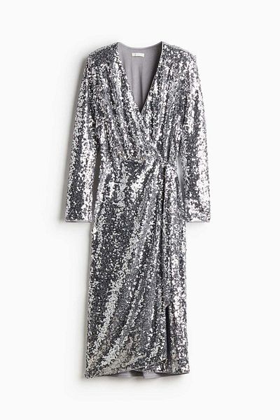 H&M Sequined wrap dress