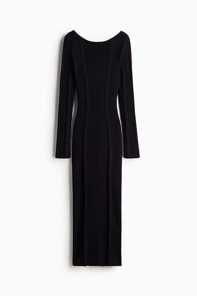 H&M Low-back rib-knit bodycon dress