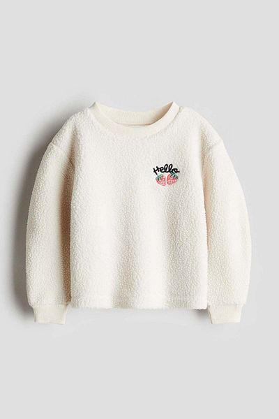 H&M Embroidered teddy sweatshirt