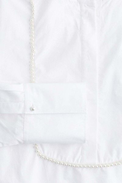 H&M Bead-embellished tuxedo shirt