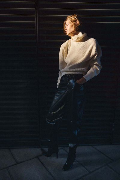 H&M Rib-knit polo-neck jumper