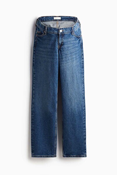 H&M ماما قبل وبعد بنطال جينز مستقيم منخفض