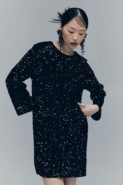 H&M Sequined A-line dress