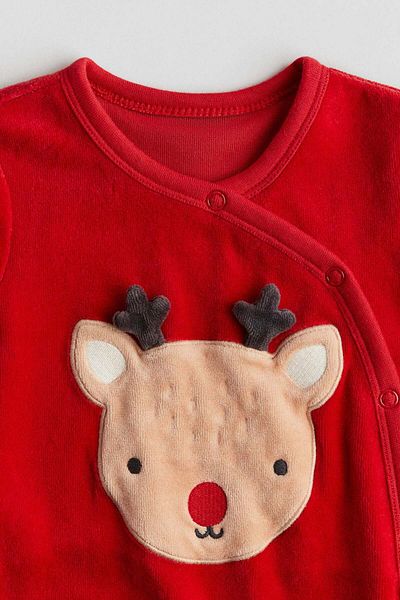 H&M Velour sleepsuit with full feet