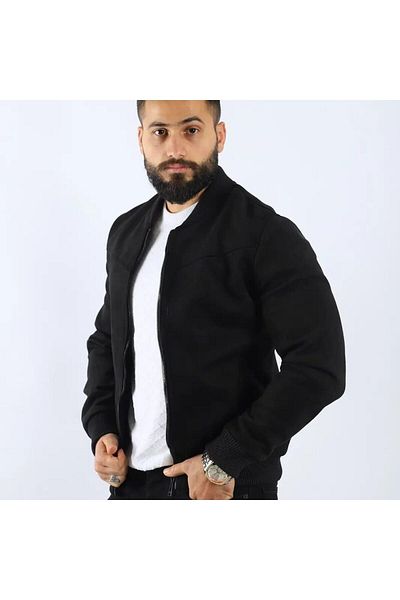 PRİFALDİ Ανδρικό μαύρο σουέτ εποχιακό κολεγιακό μπουφάν Prifaldi