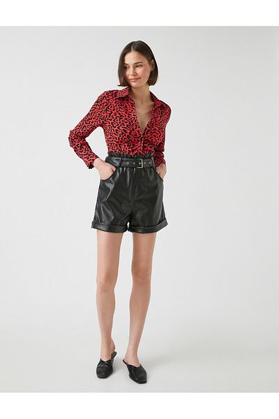 Koton Long Sleeve Leopard Printed Shirt