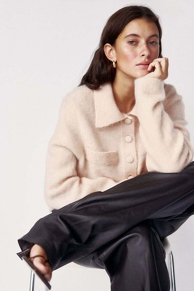 H&M Mohair-blend collared cardigan