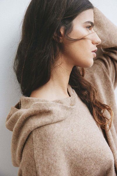 H&M Hooded fine-knit dress