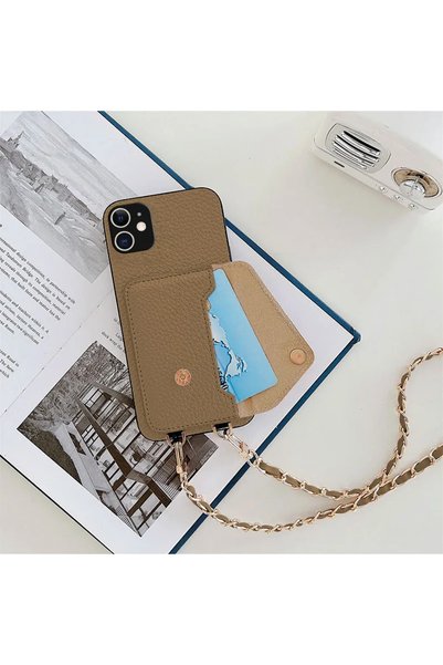Zebana حافظة جلدية مع حزام للرقبة لون بني لهاتف Xiaomi Redmi Note 11 / 11S