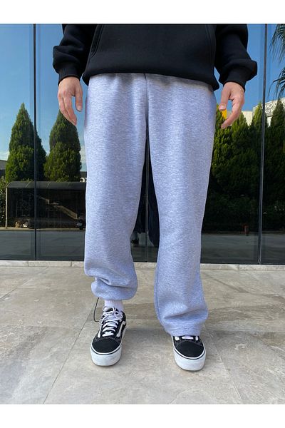 XPUPPETWEAR Premium Winter Oversize Sweatpants - Ρυθμιζόμενο πόδι - ΓΚΡΙ