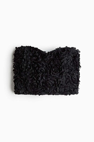 H&M Cropped appliquéd bandeau top