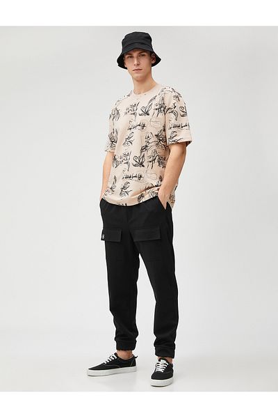 Koton Slogan Printed T-Shirt Crew Neck Cotton Short Sleeve