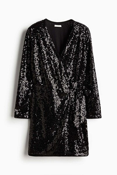 H&M Sequined wrap dress