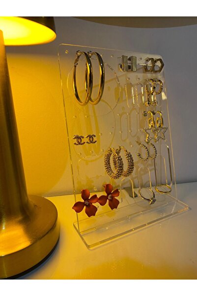 Yalıgraf Reklam Tabela حامل مجوهرات شفاف من البليكسي - منظم مكتبي لتعليق الأق...