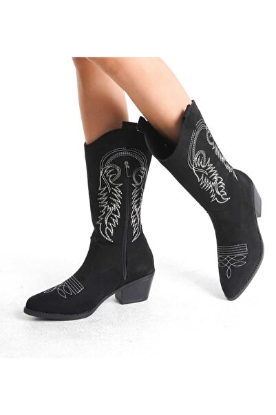 DAD WOLF Каубойски платнени ботуши с остър западен стил