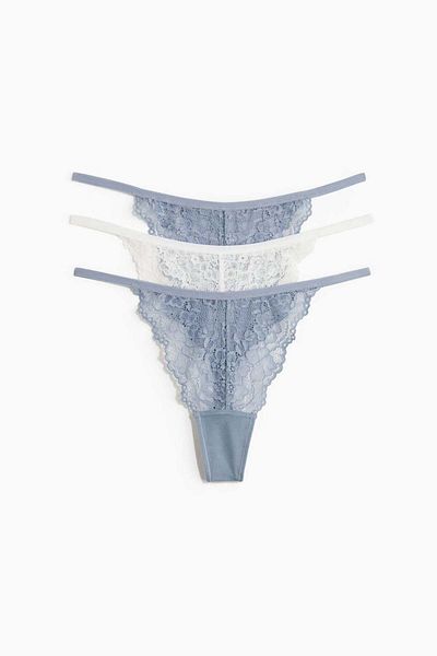 H&M 3-pack lace tanga thong briefs