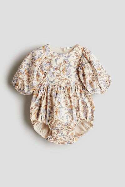 H&M Cotton poplin romper suit