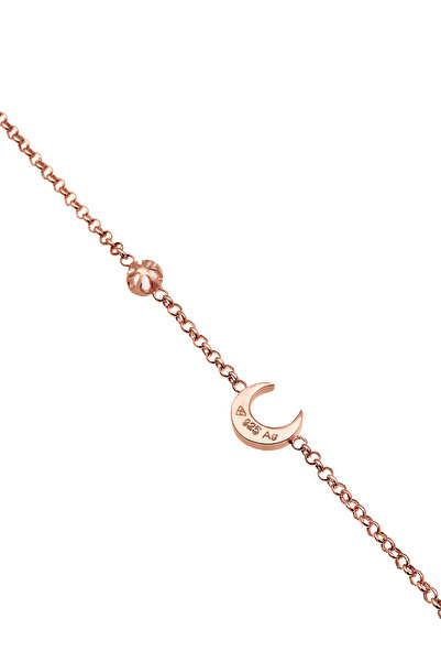 ELLI Dámský náramek s půlměsícem a hvězdou filigrán s měsíčním kamenem ze sterlingového stříbra 925, pozlacený