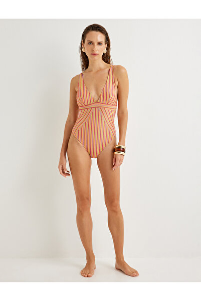 Koton Zakryté třpytivé plavky, nastavitelná ramínka s výstřihem do V