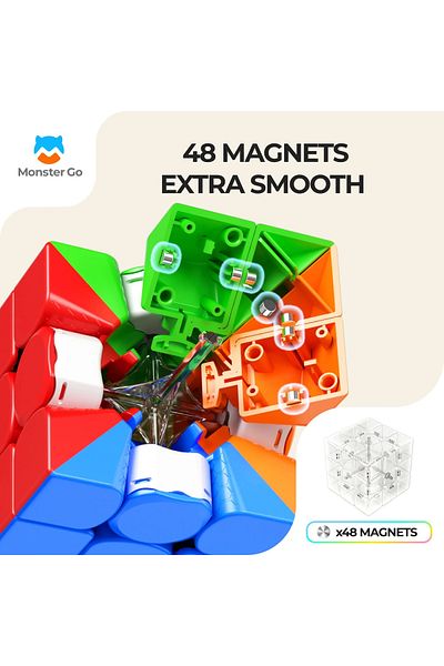 Doğan Oyuncak Dünyası Professional Gan Monster Go 3X3 Standard Magnetic Cube - Intelligence/Intelligence Cube