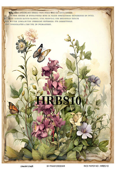 LİNEART HRBS10 Vintage Çiçekler 29*42 cm Pirinç Dekopaj