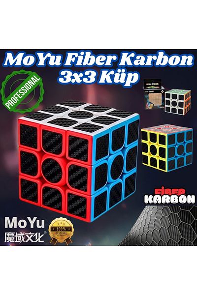 Doğan Oyuncak Dünyası Original Moyu Fiber Carbon 3X3 Cube - Moyu Speed Cube - Moyu Fiber Carbon 3X3 Intelligence Cube - Intelligence Cube -