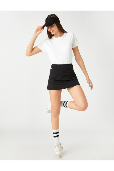 Koton Kurzärmliges Sport-T-Shirt mit Rundhalsausschnitt und weicher Struktur