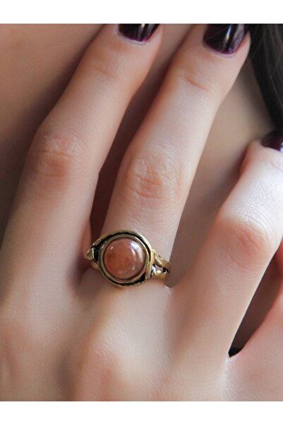 esha خاتم متوسط الحجم قابل للتعديل من الحجر الطبيعي من حجر السترين الطبيعي euy7s