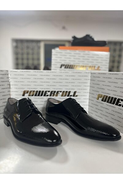 POWERFULL 735 Black Patent Leather Khaki? Leather? Men's Shoes