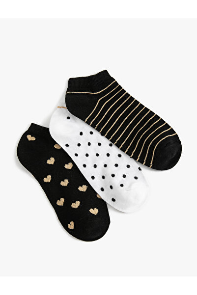 Koton Комплект от 3 чифта чорапи с сърца и райета