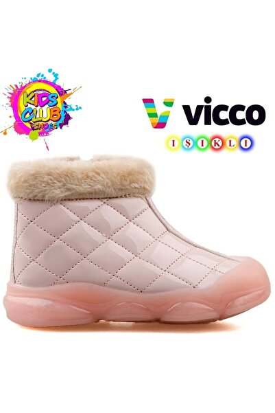 Kids Club Shoes Vicco Poppy II Phylon Işıklı Taban Ortopedik Çocuk Bot PUDRA