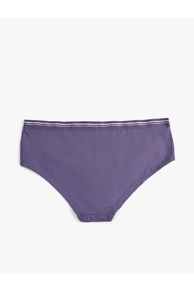 Koton Hipster Panties Slogan Printed Ribbed Cotton