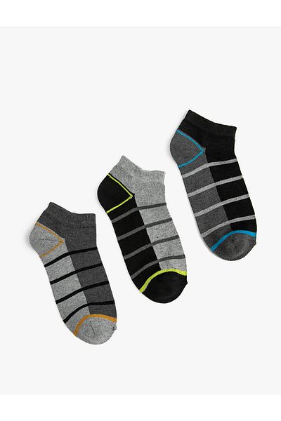 Koton Set șosete papuci cu dungi 3 piese multicolore