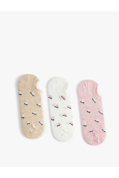 Koton Floral 3-Pece Booties Κάλτσες Σετ Πολύχρωμες