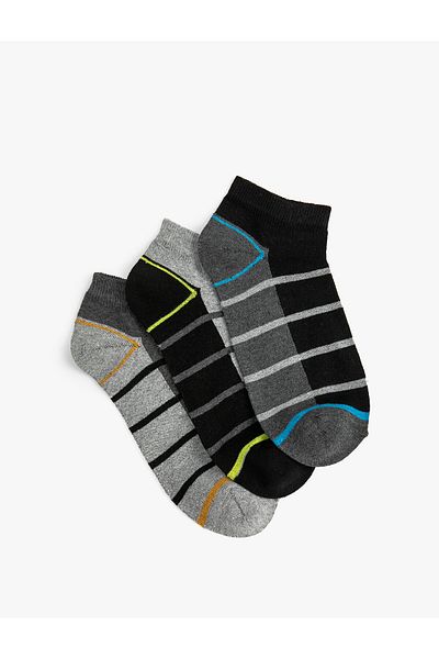 Koton Set șosete papuci cu dungi 3 piese multicolore