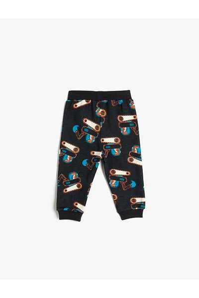 Koton Jogger Sweatpants Tiger Printed Tie Waist Ribbon