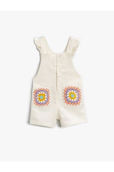 Koton Jumpsuit Shorts Farbal Knitwear Detailed Cotton